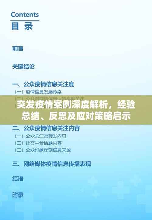 突发疫情案例深度解析,经验总结、反思及应对策略启示