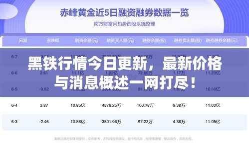 黑铁行情今日更新,最新价格与消息概述一网打尽!
