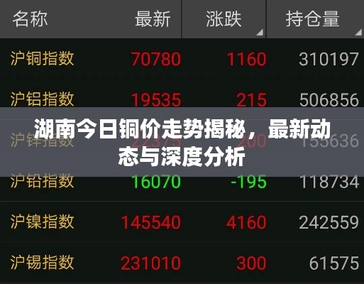 湖南今日铜价走势揭秘,最新动态与深度分析