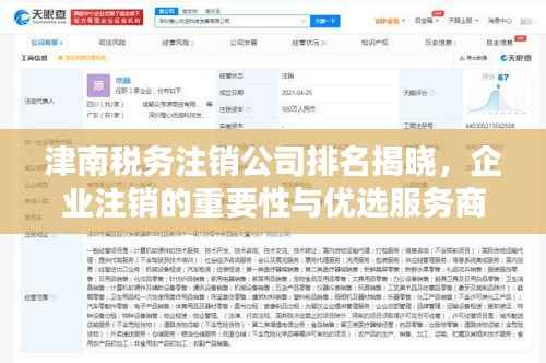 津南税务注销公司排名揭晓,企业注销的重要性与优选服务商
