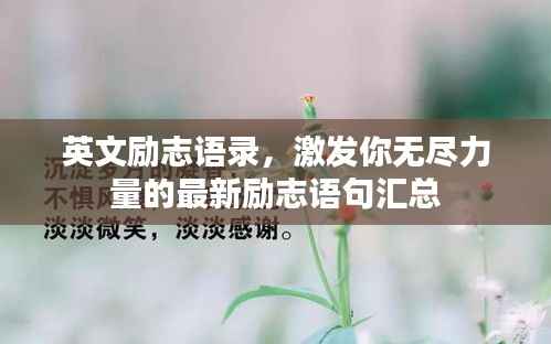 英文励志语录,激发你无尽力量的最新励志语句汇总