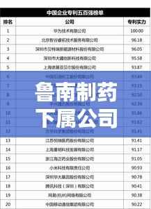 鲁南制药下属公司权威排名榜单揭晓