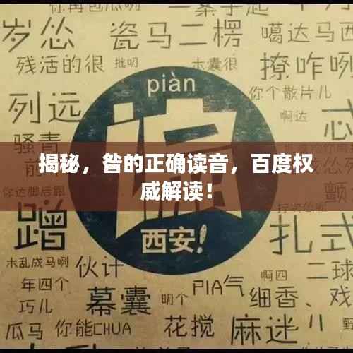 揭秘,昝的正确读音,百度权威解读!