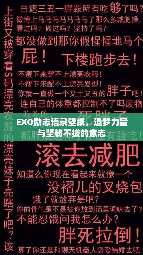 EXO励志语录壁纸,追梦力量与坚韧不拔的意志