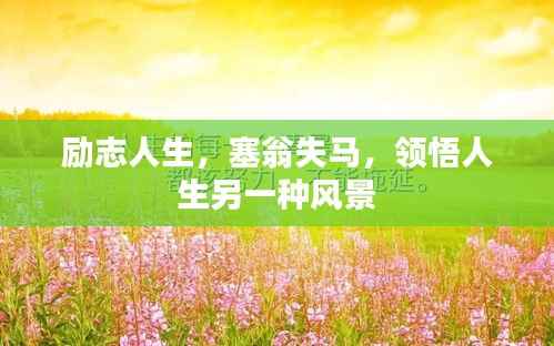 励志人生,塞翁失马,领悟人生另一种风景